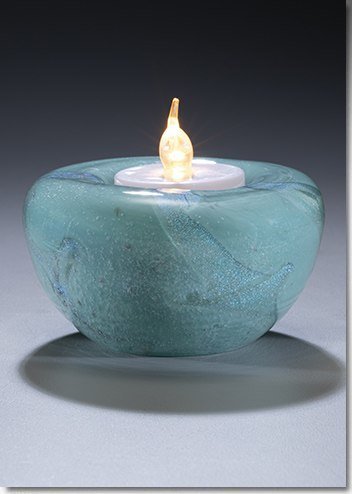Aqua Cremation Ash Candle